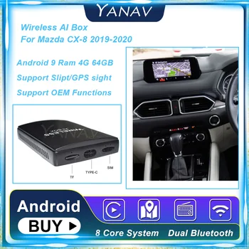 Carplay Kablosuz Aı Kutusu Mazda CX-8 2019 2020 Android 4G 64GB 8 Çekirdekli Araba Akıllı Kutusu Carplay Mini Kutusu Tak ve Çalıştır 15
