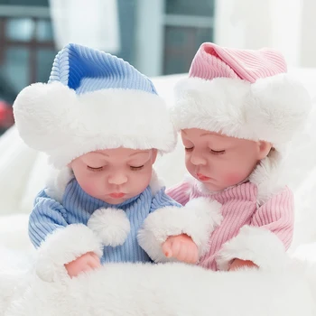 Kış Takım Elbise 10 İnç Tam Vücut Silikon Yeniden Doğmuş Bebekler Bebek Banyo Oyuncak Gerçekçi Yenidoğan Bebek Bebek 1
