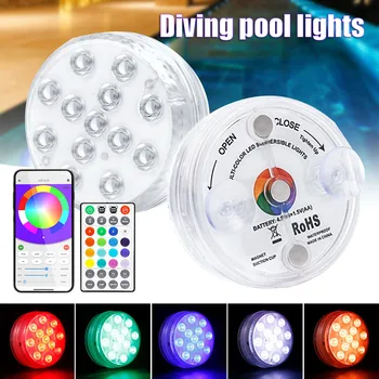 Dalgıç LED havuz ışıkları su geçirmez sualtı küvet RGB ışık ile 16 renk uzaktan kumanda ve vantuz ile HVR88