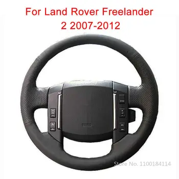 Kaymaz dayanıklı siyah deri araba direksiyon kılıfı Land Rover Freelande için 11