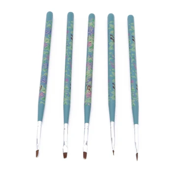 5 adet / grup Tırnak resim fırçası Kalemler Tırnak Fırçaları UV Jel Oje Boyama Çizim Fırça Seti Manikür alet takımı Kiti 3