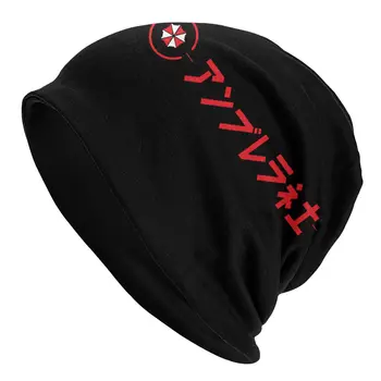 Umbrella Corporation Logosu Kaput Şapka Vintage Sonbahar Kış Açık Skullies bere Erkekler Kadınlar için Örgü Şapka Sıcak Kapaklar 17