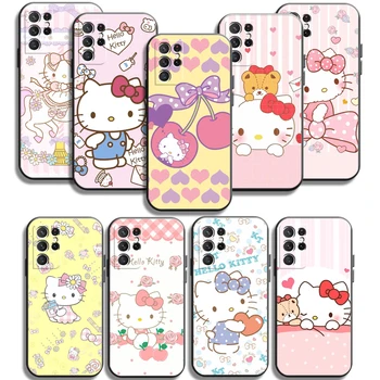 Hello Kitty Sevimli Kedi Telefon Kılıfları Samsung Galaxy A31 A32 A51 A71 A52 A72 4G 5G A11 A21S A20 A22 4G arka kapak Yumuşak TPU 6