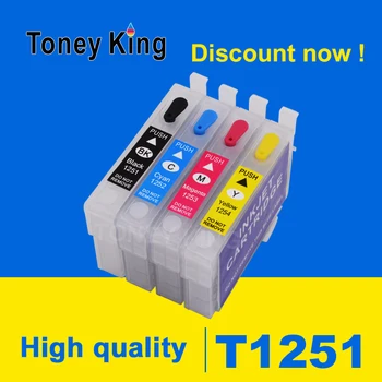 Toney Kral T1251 İçin Doldurulabilir Mürekkep Kartuşu Epson Stylus NX125 NX127 NX130 NX230 NX420 NX530 NX625 Workforce 320 323 Yazıcı
