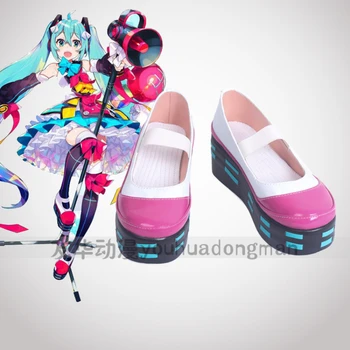 Magci Mirai Miku Sirk Anime Özelleştirmek Cosplay Yüksek Topuklu Ayakkabı Çizmeler çin terliği Gotik Kawaii Siyah platform ayakkabılar 13