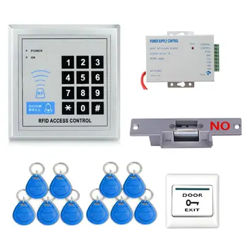 MOUNTAINONE Tam RFID Kapı Erişim Kontrol Sistemi Seti Seti (Elektrikli Strike Kilit + Güç Kaynağı + Proximity Kapı Giriş tuş takımı) 12