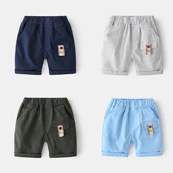Yumuşak Pamuklu Kumaş Erkek Şort Yaz Diz Boyu Rahat Çocuk Pantolon Pantolon çocuk Giysileri 11