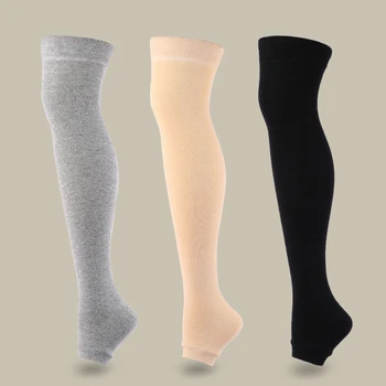 Burnu açık Diz Yüksek Tıbbi Kompresyon Çorapları Varisli Damarlar Çorap Sıkıştırma bilek koruyucu Şekillendirme Kadın Erkek için 4