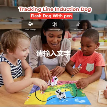 Yenilik Interaktif Oyuncaklar Yürüyüş Indüksiyon Renk değiştiren köpek Aşağıdaki çizgi çizdiğiniz Büyülü parça Çocuk oyuncakları ışıkları ile sesler 13