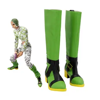 jojo'nun Tuhaf Macera Guido Mista Cosplay Çizmeler Yeşil Deri Ayakkabı Özel Herhangi Boyutu Yapılan 17