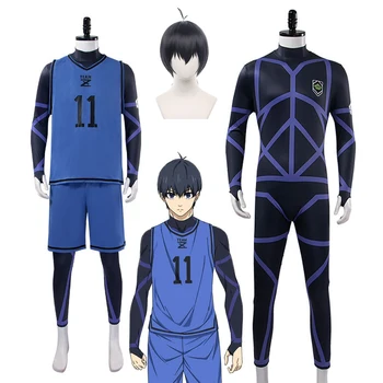 Mavi Kilit Forması Futbol Kulübü Spor Anime Isagi Yoichi Cosplay Kostüm Hyoma Chigiri Meguru Bachira Tulumlar Yelek Şort 13