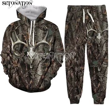 Camo Avcılık Hayvanlar erkekler / kadınlar Yeni moda serin 3D baskı moda hoodies / kazak / pantolon / Eşofman dropshipping 11