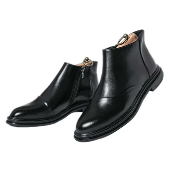 DAFENP Trend Büyük Martin çizmeler erkek yüksek top sivri deri ayakkabı Erkek Ayakkabı Loafer'lar Üzerinde Kayma rahat ayakkabılar Elbise Ayakkabı 38-46 11