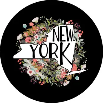 New York Eyaleti Anahat Çiçekler / Herhangi bir Araç, Marka, Model ve Boyut için Çiçek Yedek Lastik kılıfı - Araba, KARAVAN, çekme karavan, 9