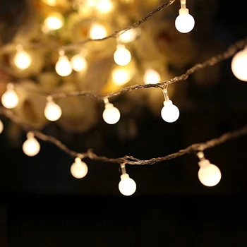 Küre Dize İşıklar Peri Garland pilli LED Topu Dize İşıklar Su Geçirmez Noel Ağacı Düğün Ev Partisi Dekoru için