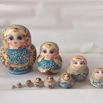 10 Katmanlı 15 cm Rus Bebekler Ahşap El Yapımı Yerleştirme Bebekler Ev Dekorasyon Matruşka Bebek Eğitim Oyuncaklar Yaratıcı Doğum Günü Hediyeleri 15
