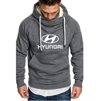 Yeni Bahar Sonbahar erkek Hoodies Hyundai Motor araba logosu baskı yüksek kalite Moda pamuk Rahat erkek hoodie Kazak