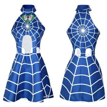 Anime JOJO Tuhaf Macera Cujoh Jolyne Cosplay Kostüm Kadın Sesy Kolsuz Hollow Out Örümcek Web Elbise Dropship 14