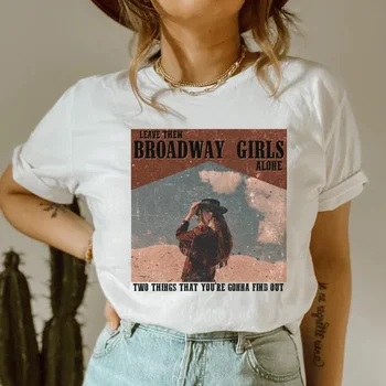 Onları bırakın Broadway Kızlar Yalnız Baskı Gömlek Yaz Moda Tshirt Country Müzik pamuklu üst giyim Batı Vintage Grafik Tee 16