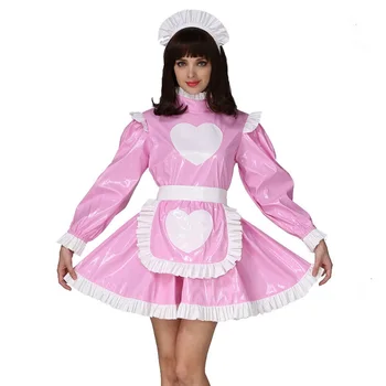 Girly hizmetçi kalp şeklinde kilitlenebilir elbise cosplay kostüm çapraz elbise 9
