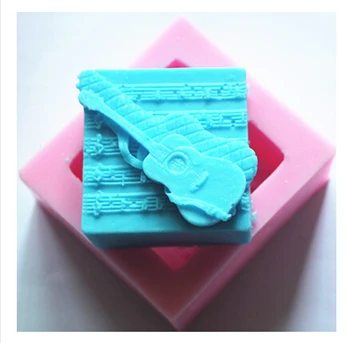 sıcak satış Keman modelleme silikon 3D silikon sabun kalıp Kek dekorasyon El Yapımı mum kalıp 4