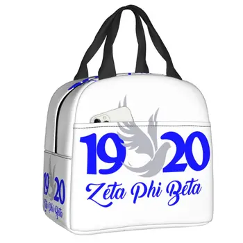 Zeta Phi Beta Termal Yalıtımlı Öğle Yemeği Çantası Kadınlar için Resuable Öğle Tote Kutusu Çalışma Okul Depolama Gıda Piknik Çantaları