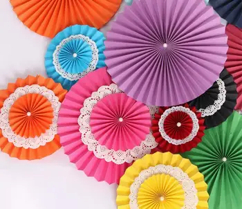 12 adet 20cm 3 Kat 3D İnci Boncuklu Yelpaze şeklinde Yapay Kağıt Çiçek Düğün Parti Tatil İçin Mekan Dekorasyon DIY Malzeme 3