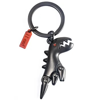 Metal Dinozor anahtar çantası Araba Anahtarlık Hayvan Siyah Gümüş Renk Kolye Anahtarlık Çıkarılabilir Bacak Anahtarlık Takı Hediye Arkadaşlar İçin 11