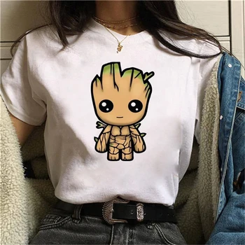 Sevimli Bebek Groot Baskılı Üstleri Güzel Karikatür Rahat Pamuklu kısa kollu tişört Karikatür Anime T Shirt kısa kollu 4