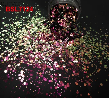 BSL7124-Bukalemun Glitter Karışık Metalik Parlaklık Altıgen Şekil Nail Art Craft Süslemeleri Makyaj Facepainting DIY Aksesuarları 7