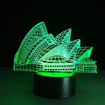 Toptan Sydney Opera Binası Mimari Yaratıcı Hediyeler Renkli Dokunmatik Görüş led Masa Lambası USB Akıllı Ev Dekor 4