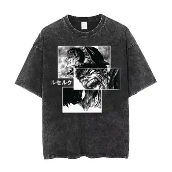 Yıkanmış T Shirt Berserk Guts Griffith Behelit Hip Hop Yenilik T-Shirt Harajuku Streetwear Pamuk Baskılı Tees Tops Erkekler Kadınlar için 17