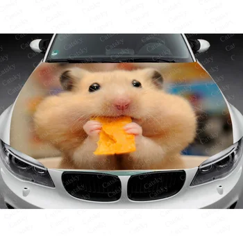 Hayvanlar Kawaii Hamster Araba Hood Wrap Çıkartması vinil yapışkan Tam Renkli Grafik Araba Sticker Özel Boyut ve Görüntü Fit Herhangi Bir Araba 9