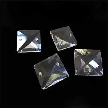 Ücretsiz Kargo 22mm Kristal Kare Boncuk Ev Dekorasyon Aksesuarları İçin 2 Delik, kristal Perde Boncuk, kristal Avize Boncuk 1