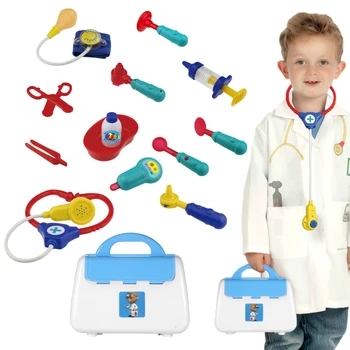 Oyuncak Doktor Seti Çocuklar İçin Doktor oyuncak seti Stetoskop İle Tepsi Cımbız Çapaksız Doktor Playset Eller Becerileri Promosyon 17