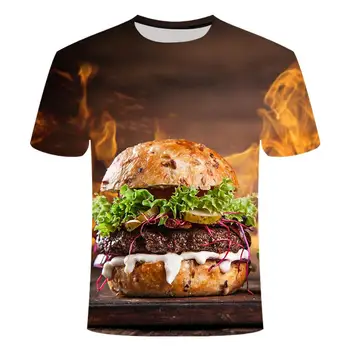 2021 3d baskı grafik t-shirt bira / burger / dijital poker / şişe kapağı yaz en çok satan erkek / kadın kısa kollu tişört 11