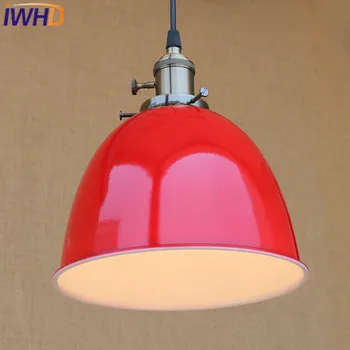 IWHD amerikan tarzı Loft Vintage endüstriyel aydınlatma kolye ışıkları mutfak yemek odası Retro LED asılı lamba Lamparas 10