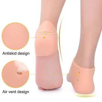 2 adet Ayak Koruyucu Kılıf Topuk Dikeni Pedleri Silikon nefes Kabartma Plantar Fasiit Ağrı sönümleme anti-çatlak çorap 9