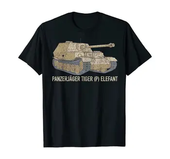 Elefant Tank Destroyer, alman WW2 Panzerjager Kaplan (p) Tankı T-Shirt Yaz Pamuk Kısa Kollu O-Boyun erkek T Shirt Yeni S-3XL 9