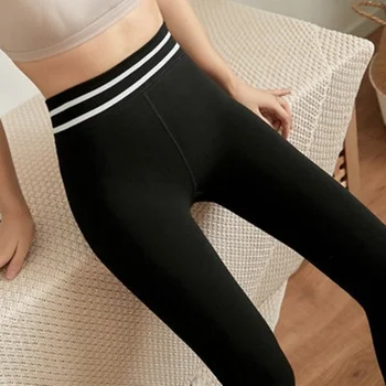 Dar Tayt Sonbahar / kış Yeni Stil İnce Yoga Pantolon kadın Dış Giyim Yüksek Bel Artı Kadife Kalınlaşma Kadın 7