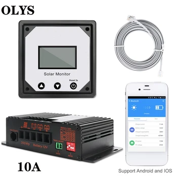 OLYS MPPT 10A 12V güneş şarj kontrol cihazı Cep Telefonu APP Kullanımı Güneş Pil Regülatörü Bluetooth Monitör Otomatik Güneş şarj regülatörü 13