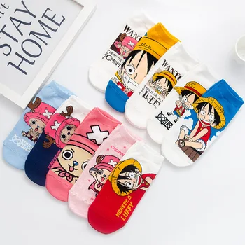 Japon Comic Anime Tek Parça Çorap Luffy Choba Sevimli Kawaii Ayak Bileği Çorap Pamuk Örgü Casuals Bahar Yaz Güz Kız Çocuk Sox 11
