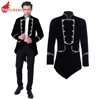 18 19 Vintage Kostüm Victorian Erkek,Aristokrat Cosplay Blazer Ceket Parti Düğün Kıyafet Prens Yüzyıl Siyah Uygun Kat 3