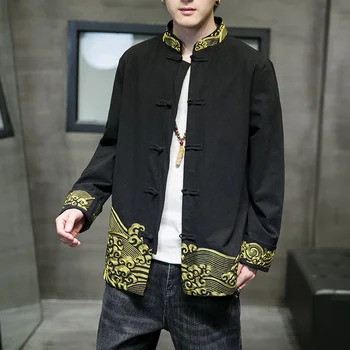 MrGB 2023 Bahar Moda Yeni Çin Tarzı erkek Ceket Pamuk Keten Tang Takım Elbise Büyük Boy İşlemeli Vintage Casual Erkek Giyim 11