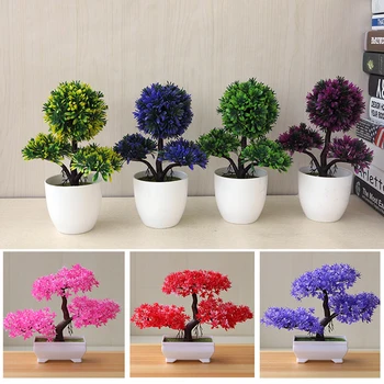 Yapay Bitkiler Bonsai Küçük Ağaç Simülasyon Saksı Bitkileri Sahte Çiçekler Masa Saksı Süsler Ev Dekorasyon Otel Bahçe Dekor 5