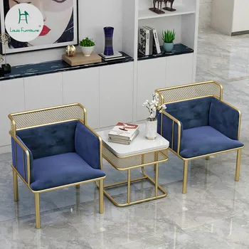Louis Moda Oturma odası kanepeleri İskandinav Basitleştirilmiş Altın Demir Tek Oturma Odası Otel La Terrazza Boş Sandalye