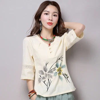 2022 Yaz Yeni Etnik Tarzı kadın Tang Takım Elbise Hanfu Geliştirilmiş Antik Giyim Pamuk Ve Keten Çin Tarzı çince üst giyim 7