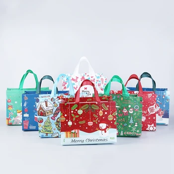 8 ADET noel hediyesi Çanta Noel Baba Yeni Yıl Partisi Hediye Pakcaging saplı çanta Şeker Hediye Kutusu Noel Partisi Malzemeleri 2