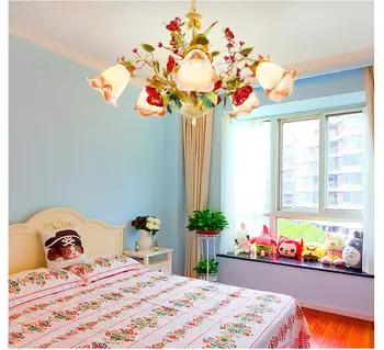 Decora Avize Aydınlatma Demir Çiçek Bitki Oturma Odası Gül Romantik Tavan Avize Sıcak Yemek Odası Yatak Odası Led Lambalar 13