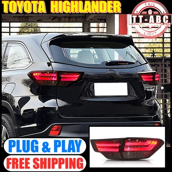 4 ADET Araba ışıkları Toyota Highlander 2014-2019 için arka Lambaları Montaj Sıralı Dinamik Dönüş Sinyalleri DRL Fren Ters Lambası